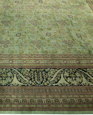 Contemporary Overdyed Wool Hand Knotted Green Area Rug 8' 2" x 10' 4"
