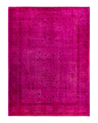 Contemporary Overyed Wool Hand Knotted Pink Area Rug 9' 2" x 12' 1"