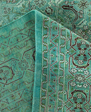 Contemporary Overdyed Wool Hand Knotted Green Area Rug 6' 2" x 9' 1"