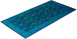 Fine Vibrance, One-of-a-Kind Hand-Knotted Runner Rug  - Blue, 6' 3" x 12' 6"