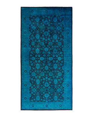 Fine Vibrance, One-of-a-Kind Hand-Knotted Runner Rug  - Blue, 6' 3" x 12' 6"