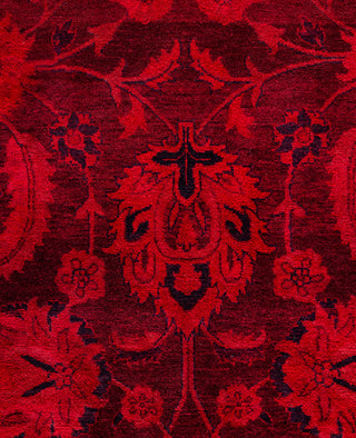 Overdyed Hand-Knotted Wool Modern-Contemporary Pink Area Rug 4' 8" x 7' 2"