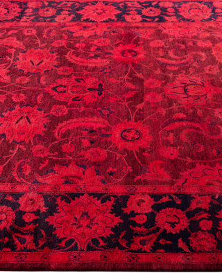 Overdyed Hand-Knotted Wool Modern-Contemporary Pink Area Rug 4' 8" x 7' 2"