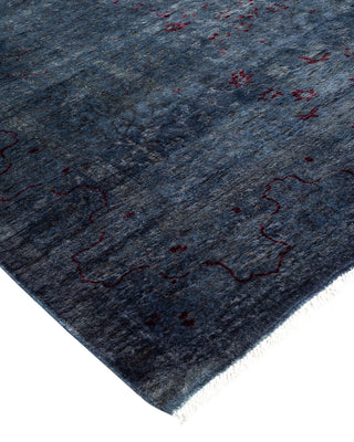 Modern Overdyed Hand Knotted Wool Blue Area Rug 4' 9" x 7' 7"