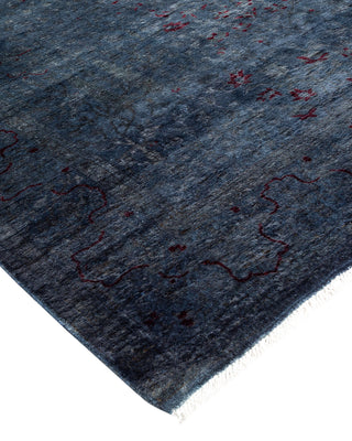 Contemporary Hand-Knotted Overdyed Blue Area Rug 4' 9" x 7' 7"