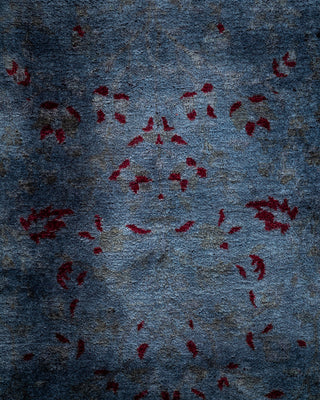 Contemporary Hand-Knotted Overdyed Blue Area Rug 4' 9" x 7' 7"