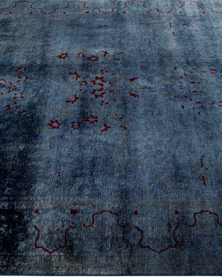 Contemporary Hand-Knotted Overdyed Blue Area Rug 4' 9" x 7' 7"