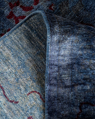 Contemporary Hand-Knotted Overdyed Blue Area Rug 4' 9" x 7' 7"