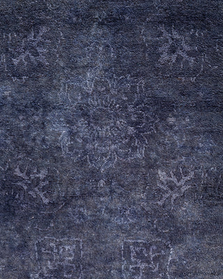 Contemporary Hand-Knotted Overdyed Gray Area Rug 4' 2" x 6' 4"