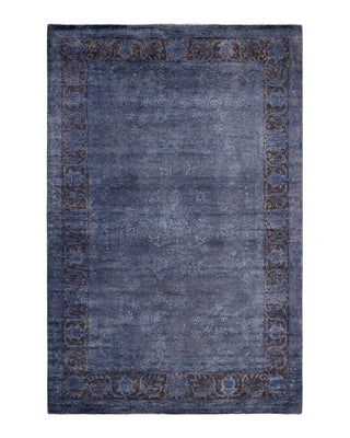 Contemporary Overyed Wool Hand Knotted Gray Area Rug 4' 2" x 6' 4"
