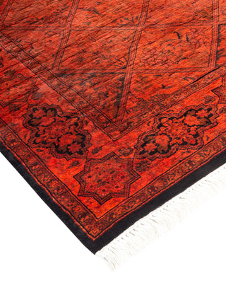 Modern Overdyed Hand Knotted Wool Orange Runner 2' 7" x 6' 10"