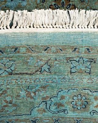 Contemporary Hand-Knotted Overdyed Blue Round Area Rug 8' 1" x 8' 1"