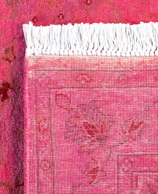 Overdyed Hand-Knotted Wool Modern-Contemporary Pink Runner 2' 6" x 6' 8"