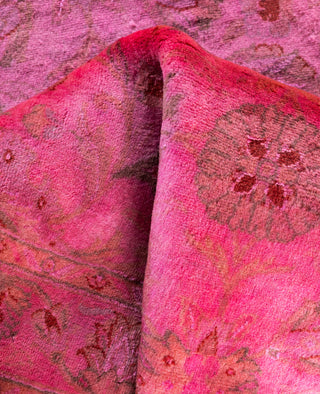 Overdyed Hand-Knotted Wool Modern-Contemporary Pink Runner 2' 6" x 6' 8"