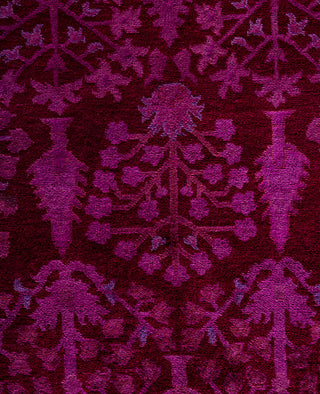 Overdyed Hand-Knotted Wool Modern-Contemporary Purple Area Rug 9' 1" x 12' 2"