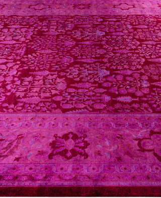Overdyed Hand-Knotted Wool Modern-Contemporary Purple Area Rug 9' 1" x 12' 2"