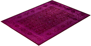 Overdyed Hand-Knotted Wool Modern-Contemporary Purple Area Rug 9' 1" x 12' 2"