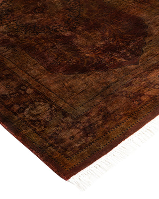 Modern Overdyed Hand Knotted Wool Brown Area Rug 2' 8" x 4' 3"