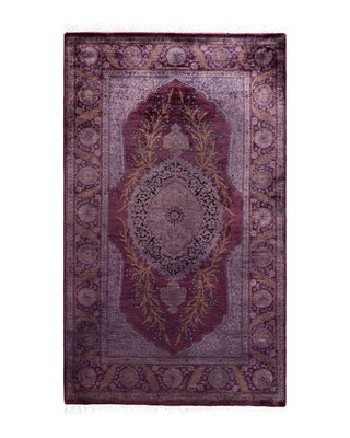 Contemporary Fine Vibrance Pink Wool Area Rug 2' 7" x 4' 4"