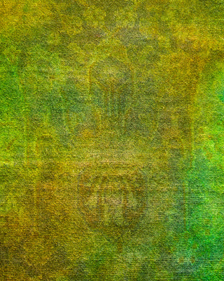 Contemporary Hand Knotted Overdyed Green Area Rug 2' 8" x 4' 2"