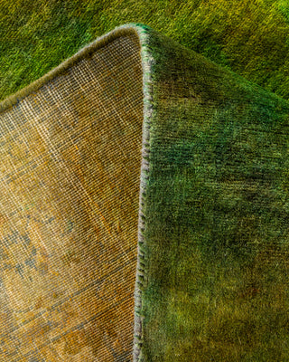 Contemporary Hand Knotted Overdyed Green Area Rug 2' 8" x 4' 2"