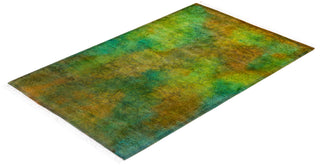Contemporary Hand Knotted Overdyed Green Area Rug 2' 8" x 4' 2"
