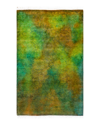 Contemporary Fine Vibrance Green Wool Area Rug 2' 8" x 4' 2"