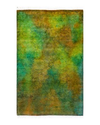 Contemporary Fine Vibrance Green Wool Area Rug 2' 8" x 4' 2"