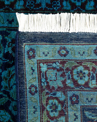 Modern Overdyed Hand Knotted Wool Blue Runner 2' 7" x 8' 1"