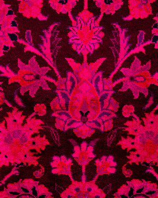Overdyed Hand-Knotted Pink Area Rug 3' 2" x 5' 3"