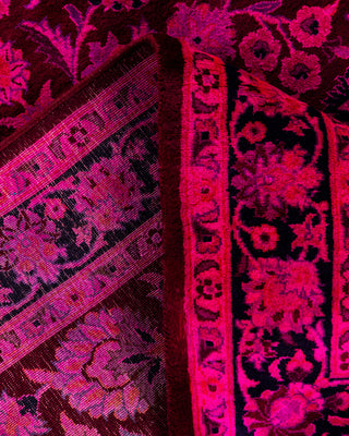 Overdyed Hand-Knotted Pink Area Rug 3' 2" x 5' 3"