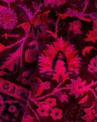 Overdyed Hand-Knotted Pink Area Rug 3' 2" x 5' 3"