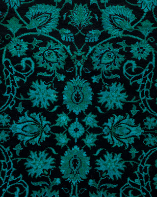 Contemporary Hand Knotted Overdyed Black Runner 2' 7" x 10' 2"