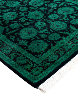 Overdyed Hand-Knotted Wool Modern-Contemporary Green Area Rug 2' 7" x 4' 2"