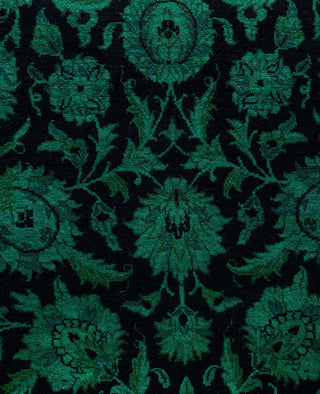 Overdyed Hand-Knotted Wool Modern-Contemporary Green Area Rug 2' 7" x 4' 2"