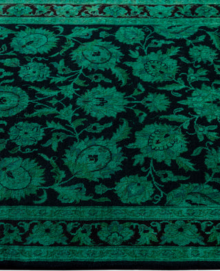 Overdyed Hand-Knotted Wool Modern-Contemporary Green Area Rug 2' 7" x 4' 2"