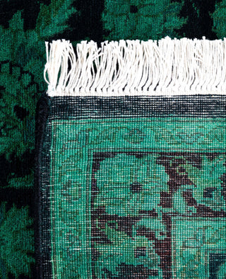 Overdyed Hand-Knotted Wool Modern-Contemporary Green Area Rug 2' 7" x 4' 2"