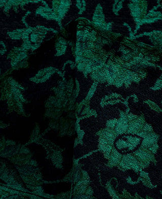 Overdyed Hand-Knotted Wool Modern-Contemporary Green Area Rug 2' 7" x 4' 2"