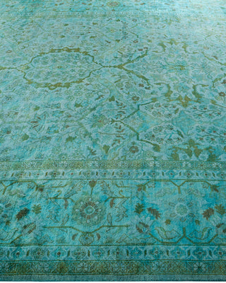 Overdyed Hand-Knotted Blue Area Rug 9' 1" x 12' 3"