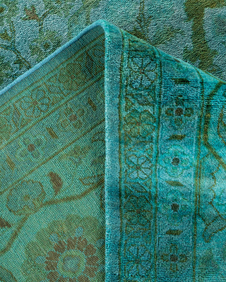 Overdyed Hand-Knotted Blue Area Rug 9' 1" x 12' 3"