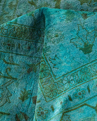 Overdyed Hand-Knotted Blue Area Rug 9' 1" x 12' 3"