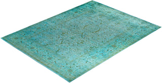 Overdyed Hand-Knotted Blue Area Rug 9' 1" x 12' 3"