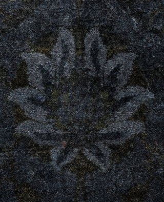 Contemporary Overdyed Wool Hand Knotted Black Area Rug 3' 1" x 5' 3"