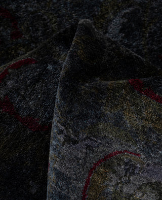 Contemporary Overdyed Wool Hand Knotted Black Area Rug 3' 1" x 5' 3"