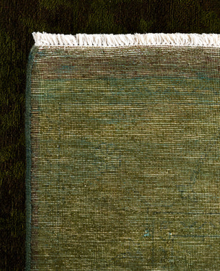 Contemporary Overdyed Wool Hand Knotted Green Area Rug 9' 0" x 12' 1"