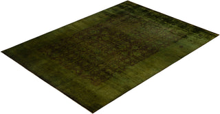 Contemporary Overdyed Wool Hand Knotted Green Area Rug 9' 0" x 12' 1"