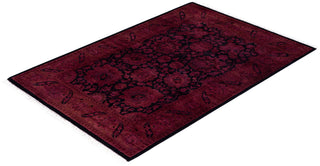 Overdyed Hand-Knotted Wool Modern-Contemporary Purple Area Rug 2' 7" x 3' 10"