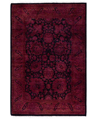 Overdyed Hand-Knotted Wool Modern-Contemporary Purple Area Rug 2' 7" x 3' 10"