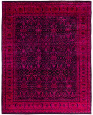 Contemporary Overdyed Wool Hand Knotted Pink Area Rug 9' 2" x 11' 10"
