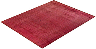 Modern Overdyed Hand Knotted Wool Pink Area Rug 8' 2" x 10' 5"